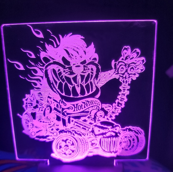 Hot Wheels LED Light Lamp Ft Tasmanian Devil On Hot Wheels Bone Shaker Hot Rod - Picture 3 of 5